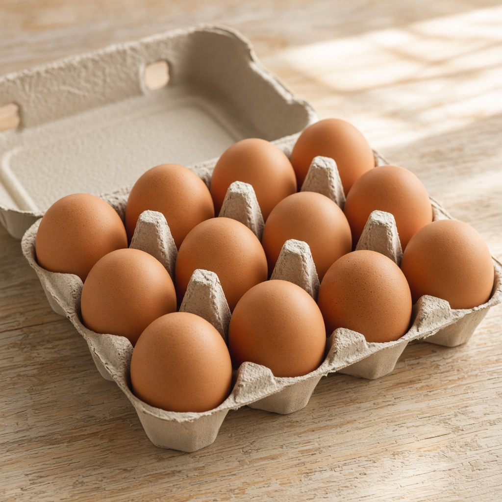 Huevos en un cartón